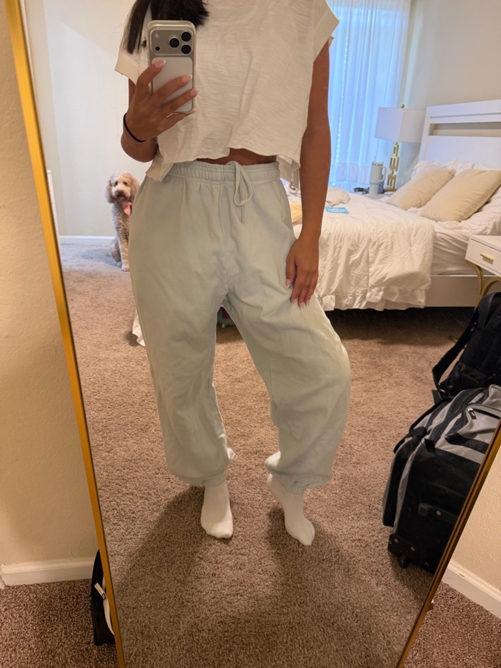 Daily Drills Light Mint Drawstring Jogger Pants